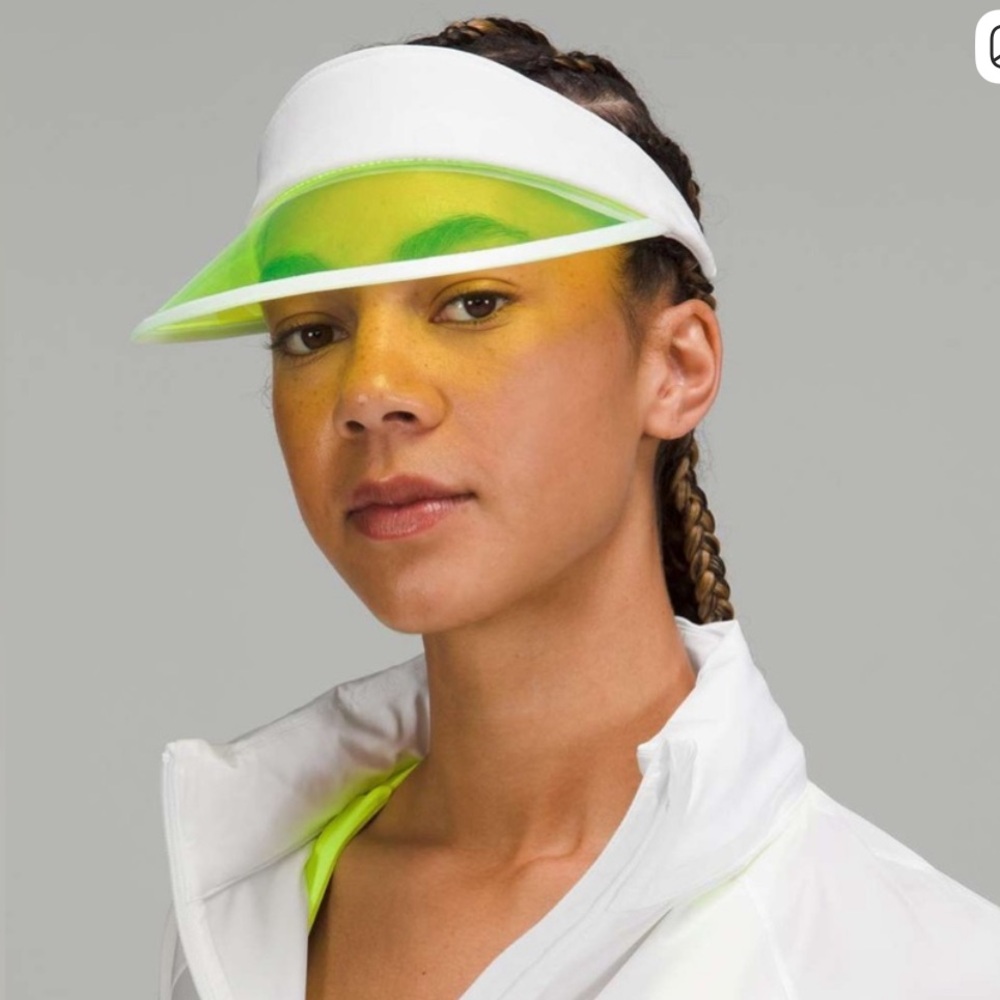 Lululemon - White and Translucent Neon Green Visor